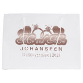 ミスター&ミセスエレガントバラクラシックゴールドフォイル新婚 ラージペーパーバッグ (正面)