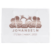 ミスター&ミセスエレガントバラクラシックゴールドフォイル新婚 ラージペーパーバッグ (裏面)