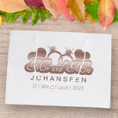 ミスター&ミセスエレガントバラクラシックゴールドフォイル新婚 ラージペーパーバッグ