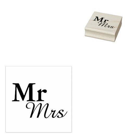 ミスター&ミセスシンプルタイポグラフィエレガント結婚式の引き出物 ラバースタンプ (押印)