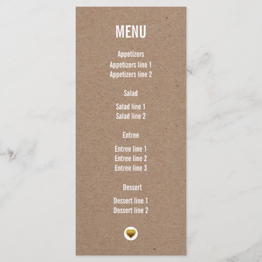 ミスター&ミセスタイポグラフィクラフト紙結婚のメニューカード メニュー (裏面)