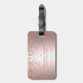 ミスター&ミセスタイポグラフィバラ金ゴールド紙吹雪メタリック ラゲッジタグ (裏面縦)