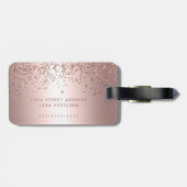 ミスター&ミセスタイポグラフィバラ金ゴールド紙吹雪メタリック ラゲッジタグ (裏面横)