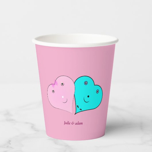ミスター&ミセスハートの好意ボックス 紙コップ (正面)