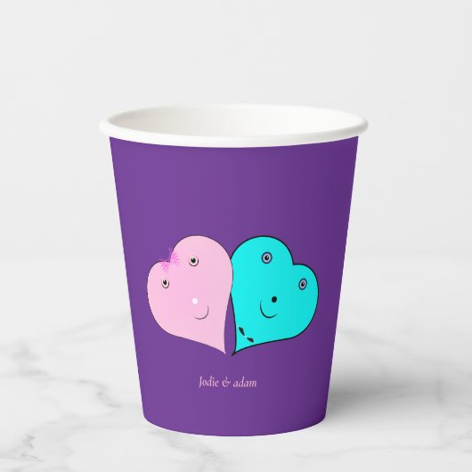 ミスター&ミセスハートの好意ボックス 紙コップ (正面)