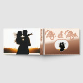 ミスター&ミセスバラエレガント金ゴールド写真ハート結婚ズ ゲストブック (全面)