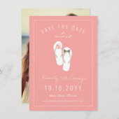 ミスター&ミセスビーチサンダルデイジービーチ結婚式写真 セーブザデート (正面/裏面)