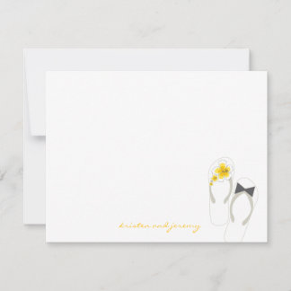 ミスター&ミセスビーチサンダルビーチ結婚式サンキューカード サンキューカード