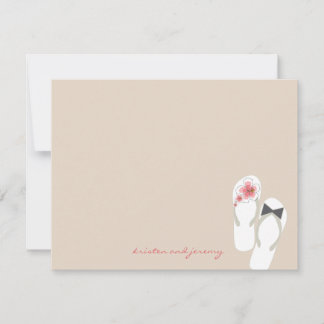 ミスター&ミセスビーチサンダルビーチ結婚式サンキューカード サンキューカード