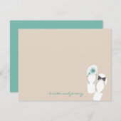 ミスター&ミセスビーチサンダルビーチ結婚式サンキューカード サンキューカード (正面/裏面)