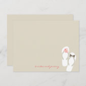 ミスター&ミセスビーチサンダルビーチ結婚式サンキューカード サンキューカード (正面/裏面)