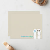 ミスター&ミセスビーチサンダルビーチ結婚式サンキューカード ノートカード (正面/裏面インサイチュ)