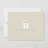 ミスター&ミセスビーチサンダルビーチ結婚式サンキューカード ノートカード (裏面)