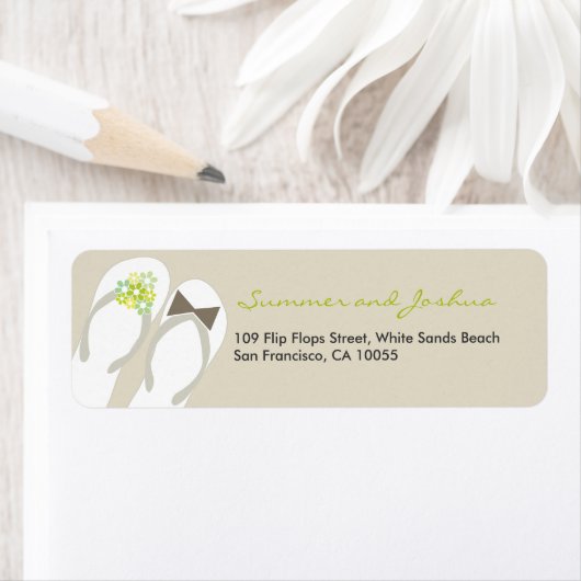 ミスター&ミセスビーチサンダルビーチ結婚式住所 シール (インサイチュ)