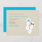 ミスター&ミセスビーチサンダルビーチ結婚式披露宴カード エンクロージャーカード (正面/裏面)