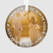 ミスター&ミセス初めてのクリスマスシンプル文字円写真 オーナメント (裏面)