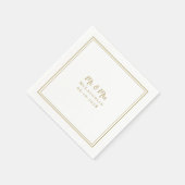 ミスター&ミセス夫婦エレガントな結婚式名日付金ゴールド昼寝 スタンダードカクテルナプキン (角)