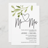 ミスター&ミセス婚約パーティユーカリプタス招待状 招待状 (正面/裏面)