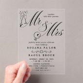 ミスター&ミセス結婚のアクリル招待状 アクリル招待状 (インサイチュ (ポータブル))