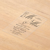 ミスター&ミセス結婚のアクリル招待状 アクリル招待状 (レイダウン)