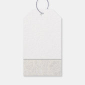 ミスター&ミセス結婚ギフトラップラベルグレー白エレガント ギフトタグ (裏面)