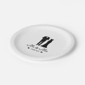 ミスター&ミセス結婚ドレスTuxedo新婚カップル ペーパープレート (アングル)