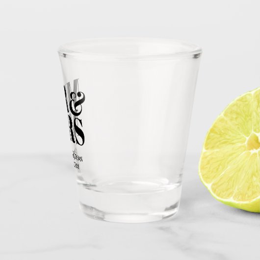 ミスター&ミセス結婚式の引き出物パーソナライズされたショットグラス ショットグラス (右)