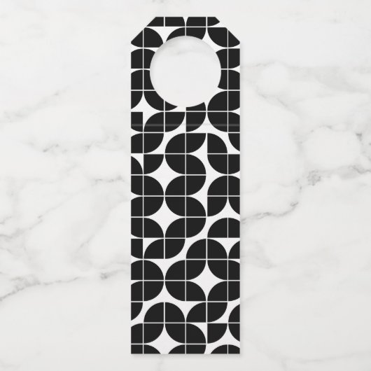 ミスター&ミセス結婚式の引き出物白黒MCMパターン ボトルネックタグ (裏面)