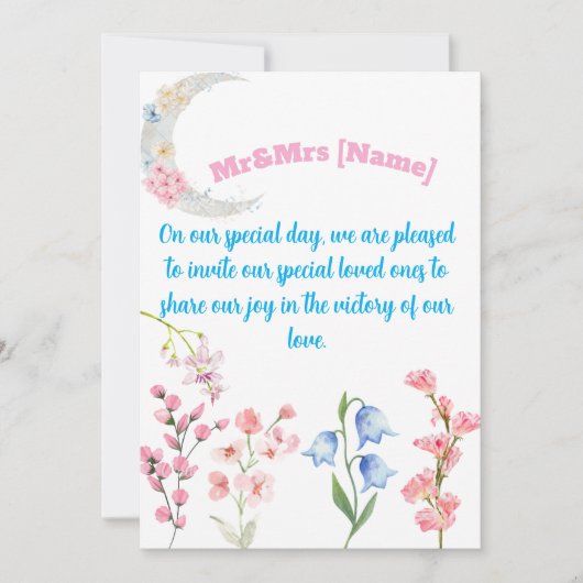 ミスター&ミセス結婚式招待状とフローラ&バターフル 招待状 (正面)