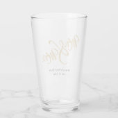 ミスター&ミセス金ゴールドグリッター結婚式の引き出物ギフト タンブラーグラス (裏面)