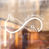 ミスター・ミセス・インフィニティ・シンボル・たった今結婚しました結婚・カー ウィンドウサイン (シート2)