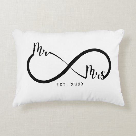 ミスター＆ミセス インフィニティ シンボル ホワイト アクセントクッション (正面)