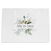 ミスター＆ミセス ウェディング エレガント グリーン ギフトバッグ (正面)