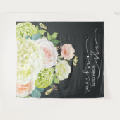 ミスター＆ミセス ウェディング バックドロップ フローラル バナー タペストリー (正面(横))