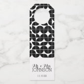 ミスター＆ミセス ウェディング ファブ 黒 白 MCM パターン ボトルネックタグ (正面)