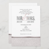 ミスター＆ミセス グラマラス スパークル シック ウェディング インビテーション (正面/裏面)