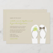 ミスター・ミセス・グリーンビーチサンダルビーチ結婚式招待状 招待状 (正面/裏面)