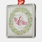 ミスター&ミセス·グレー·バーラップとしての第1リース メタルオーナメント (左)