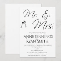 ミスター&ミセス シンプル 結婚式招待状