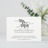 ミスター＆ミセス スクリプト | 現代の結婚式招待状 招待状 (スタンド正面)