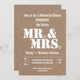 ミスター・ミセス・タイポグラフィ結婚・リハーサル・ディナー 招待状