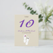 ミスター・ミセス・デイジービーチサンダル結婚のテーブル番号 ポストカード (スタンド正面)