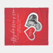 ミスター&ミセス·ハート写真としての初めてのバレンタインデー フリースブランケット (正面(横))