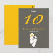 ミスター・ミセス・ビーチサンダル結婚・テーブル・ナンバー・カード ポストカード (正面/裏面)