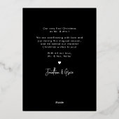 ミスター&ミセス ファーストクリスマス モダン レトロ タイポグラフィ 箔シーズンカード (裏面)