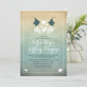 ミスター＆ミセス フィッシュ ビーチ ウェディング 招待状 (スタンド正面)