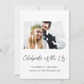 ミスター・ミセス フォト ウェディング レセプション 招待状 (正面)