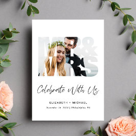 ミスター・ミセス フォト ウェディング レセプション 招待状 案内状