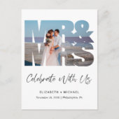 ミスター・ミセス　フォト　ウェディング　レセプション 案内ポストカード (正面)