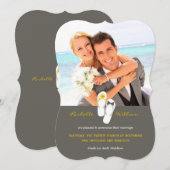 ミスター＆ミセス・フリップ・フロップス ビーチウェディング発表 招待状 (正面/裏面)